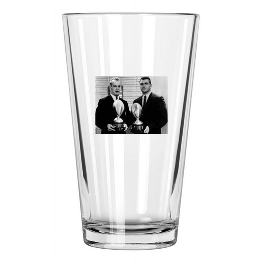1962 Chicago Bears Mike Ditka Green Bay Packers Paul Hornung Pint Beer Glass