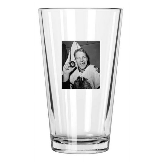 1962 Chicago Blackhawks Bobby Hull 50Th Goal Scored Hof 83 Pint Beer Glass