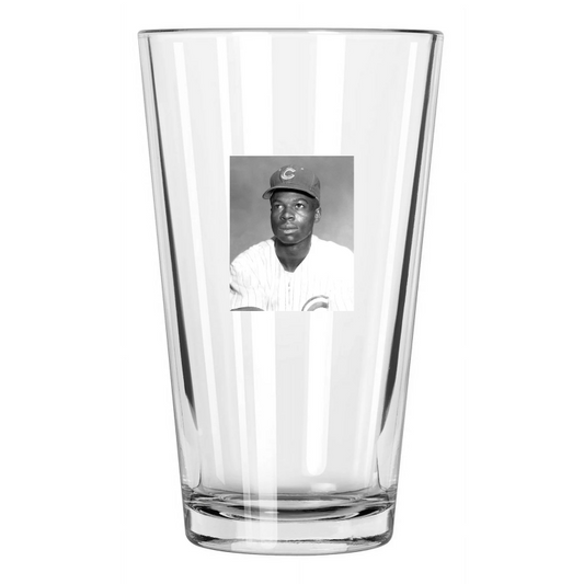 1962 Chicago Cubs Lou Brock Baseball Rookie Portrait Pint Beer Drinking Glass