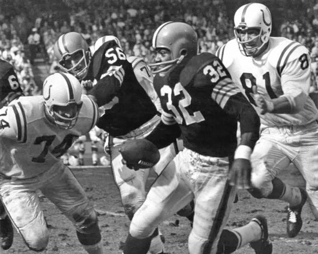 1962 Cleveland Browns Jim Brown Glossy Photo Football Print Hof 71