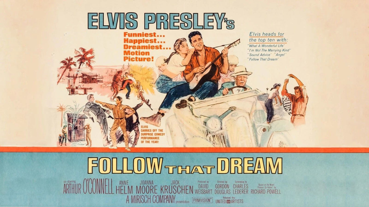 1962 Follow That Dream Movie Poster Elvis Presley Anne Helm