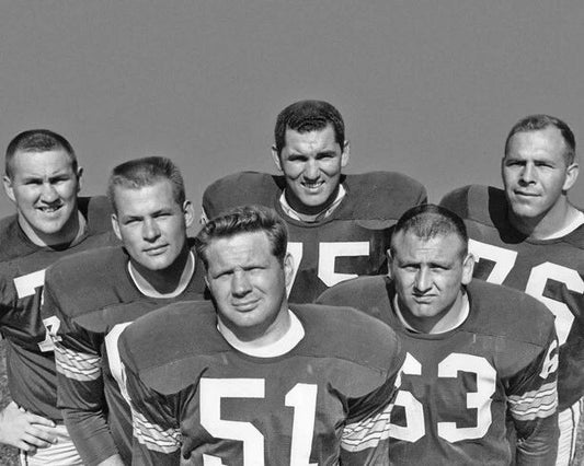 1962 Green Bay Packers Offensive Line Glossy Photo Jerry Kramer, Jim Ringo