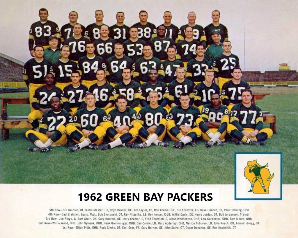 1962 Green Bay Packers Team Photo Football Nfl Picture Color