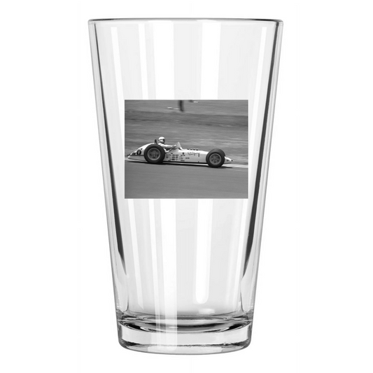 1962 Indy Racecar Driver Troy Ruttman Indianapolis 500 Pint Beer Drinking Glass
