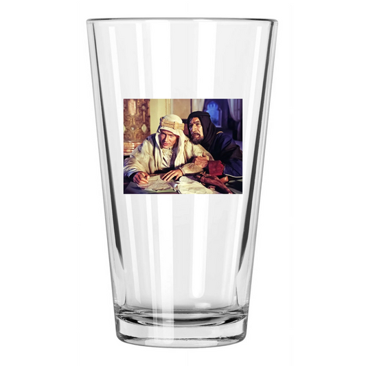 1962 Lawrence Of Arabia Anthony Quinn And Peter O'Toole Pint Beer Drinking Glass
