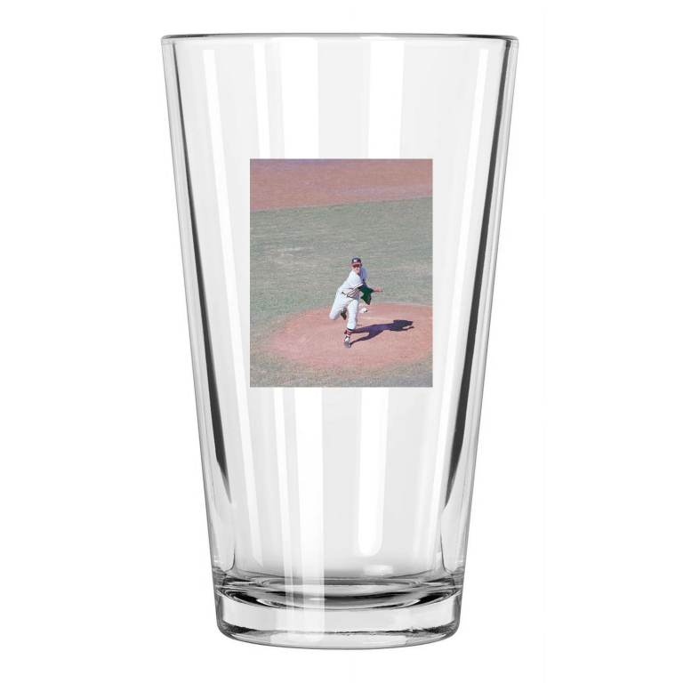 1962 Milwaukee Braves Lew Burdette Photo Baseball Pint Beer Drinking Glass