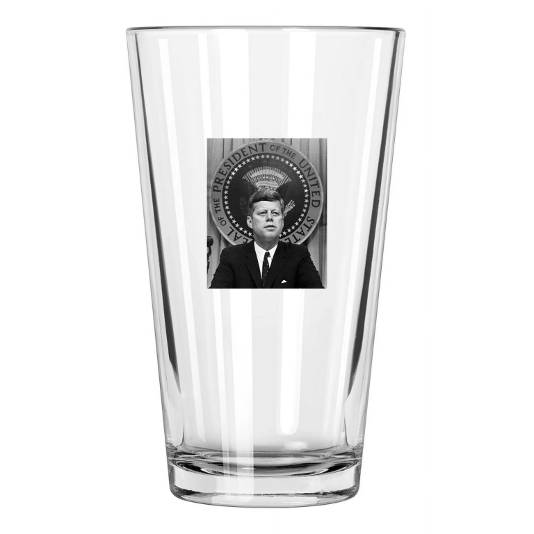 1962 President John F Kennedy Jfk Photo Historical Pint Beer Drinking Glass