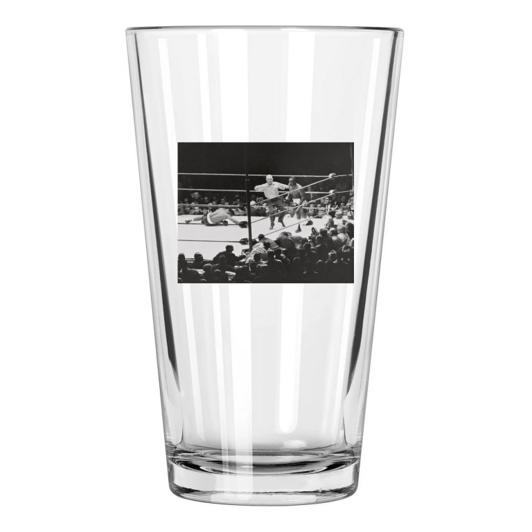 1962 Sonny Liston Vs Floyd Patterson Heavyweight Title Pint Beer Drinking Glass