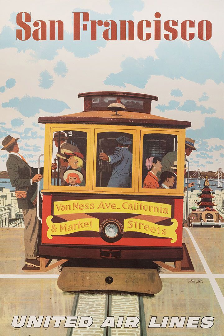 1962 San Francisco Cable Car Vintage Style Travel Keychain