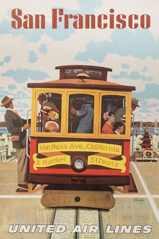 1962 San Francisco Cable Car Vintage Style Travel Magnet