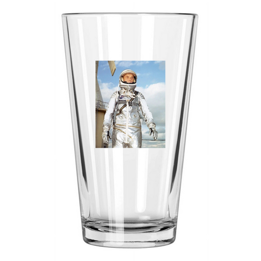 1962 Space Astronaut John Glenn Photo Cape Canaveral Pint Beer Drinking Glass
