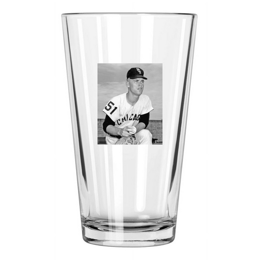 1962 White Sox Denny Mclain Photo Baseball Pint Beer Drinking Glass