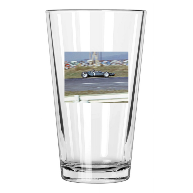 1963 Brm P57 Graham Hill Watkins Glen Us Grand Prix Pint Beer Drinking Glass