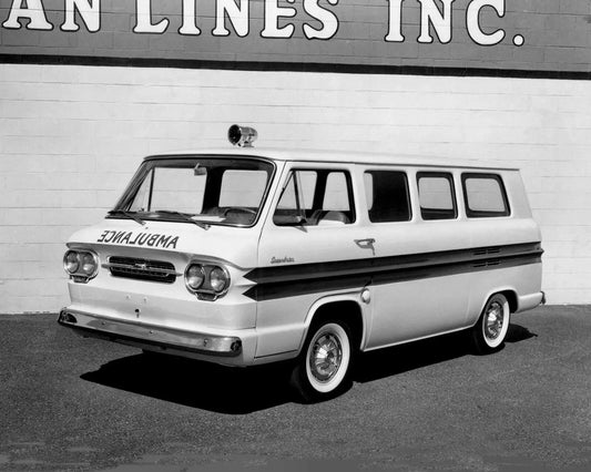 1963 Chevrolet Corvair Greenbrier Ambulance Vintage Car Picture Magnet