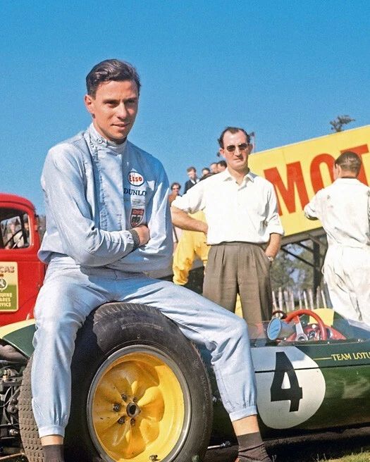 1963 Famous Driver Jim Clark Glossy Keychain Oulton Park Circuit Print