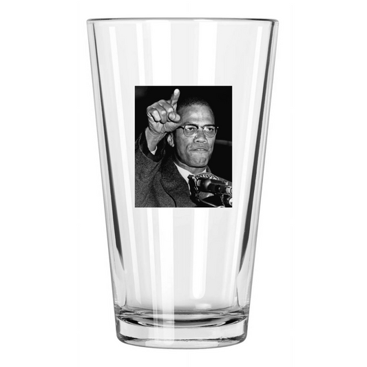 1963 Harlem Civil Rights Rally Malcolm X Minister 2 Pint Beer Drinking Glass
