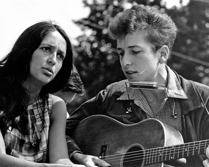 1963 Iconic Singers Bob Dylan And Joan Baez Glossy Photo Washington Dc