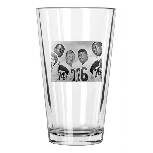 1963 Los Angeles Rams Fearsome Foursome Football 1 Pint Beer Drinking Glass