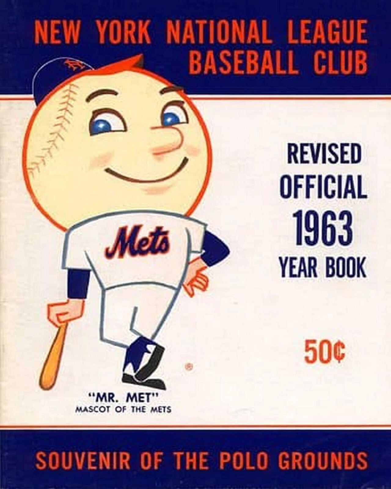 1963 New York Mets Classic Yearbook Cover Polo Grounds Magnet Magnet