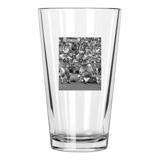 1963 Navy Roger Staubach Photo College Football Pint Beer Drinking Glass