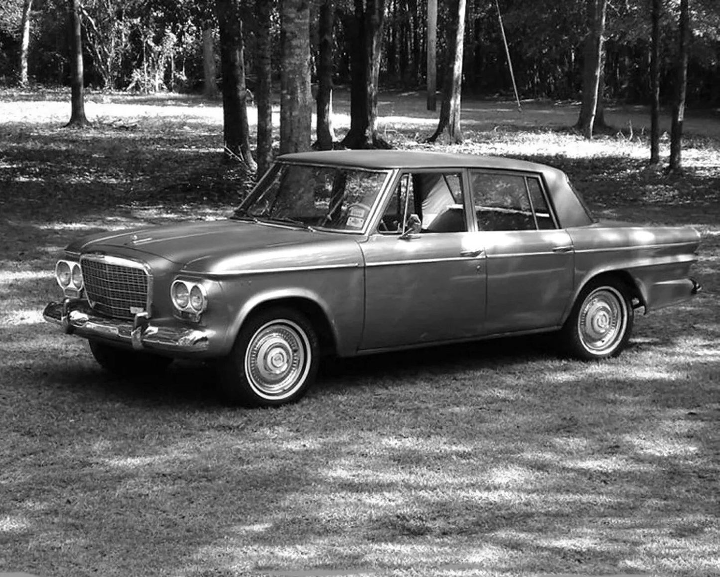 1963 Studebaker Lark Classic Car Black & White Picture Photo