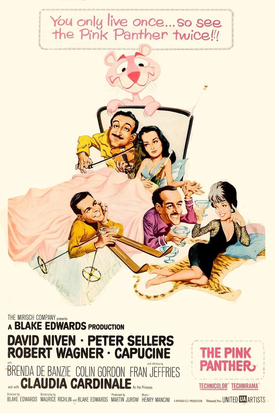 1963 The Pink Panther Movie Poster Peter Sellers Jacques Clouseau