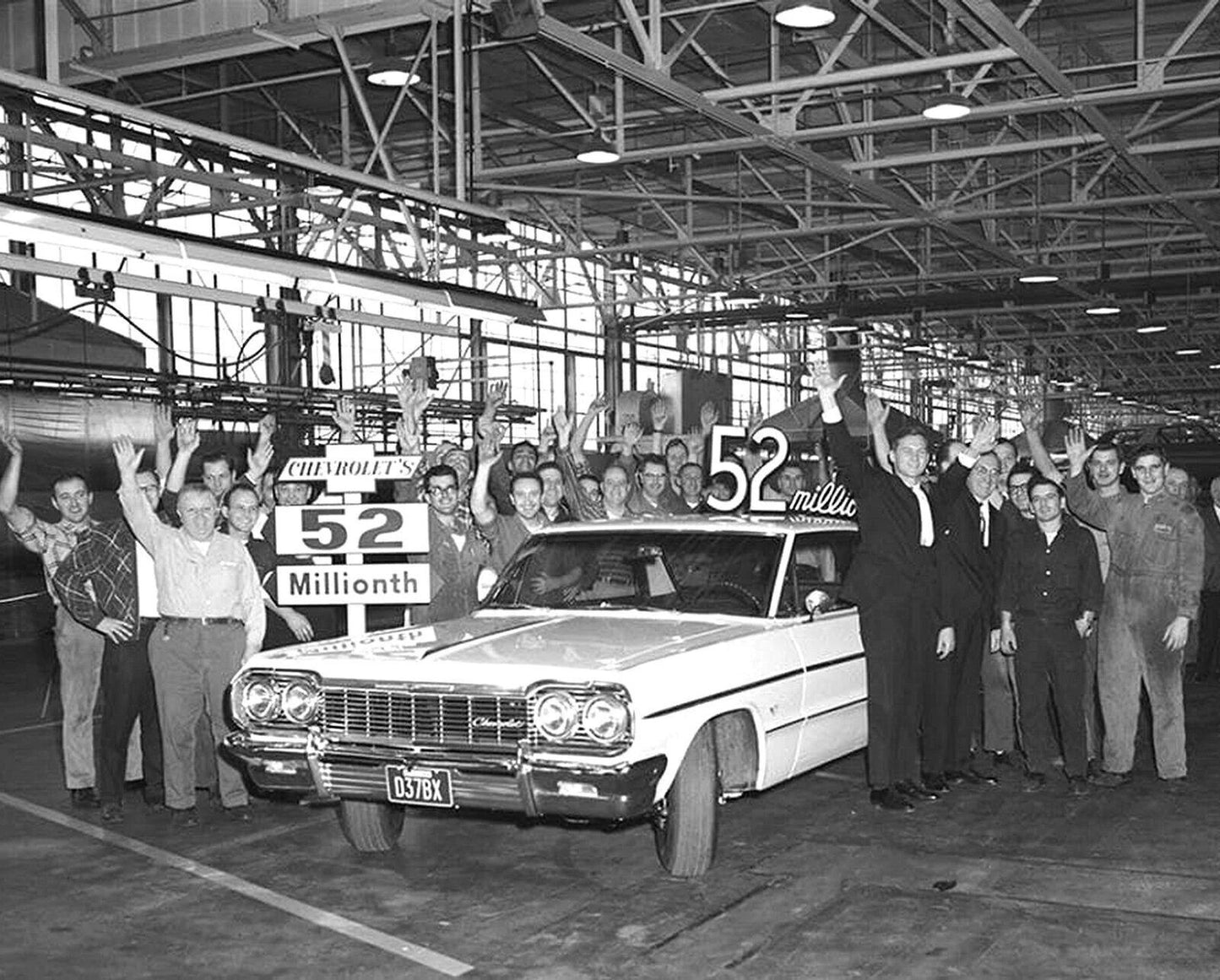 1964 52 Millionth Chevrolet Assembly Classic Car Historic Picture Magnet