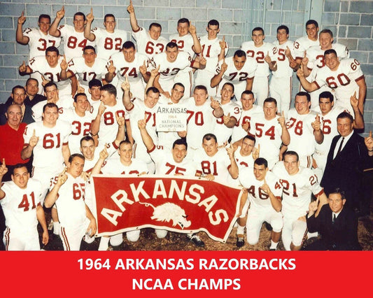1964 Arkansas Razorbacks Team Magnet Picture Ncaa Football National Champs
