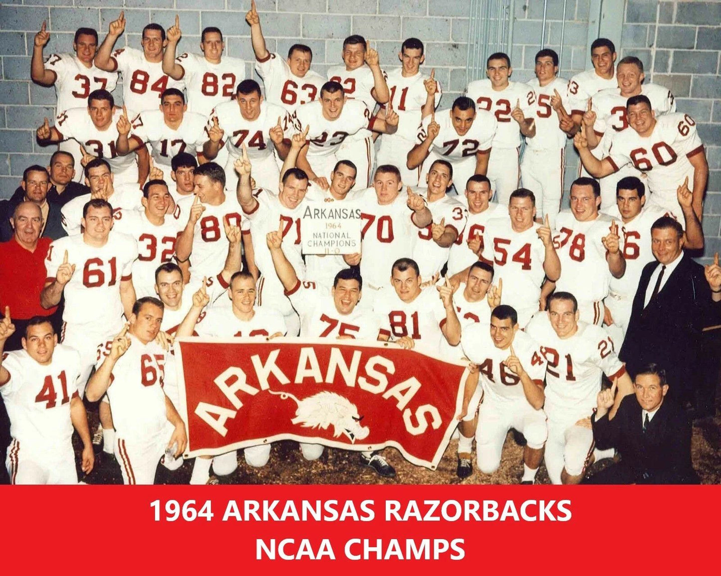 1964 Arkansas Razorbacks Team Photo Picture Ncaa Football National Champs