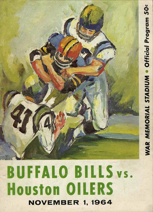 1964 Buffalo Bills Vs Houston Oilers Magnet Football Picture Afl