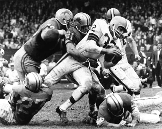 1964 Cleveland Browns Jim Brown Keychain Football Print Glossy Keychain Hof 71