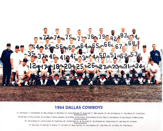1964 Dallas Cowboys Team Photo Football Picture Nfl