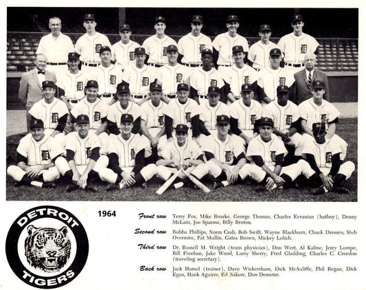 1964 Detroit Tigers Team Photo Baseball Mlb Picture