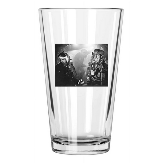 1964 Film Dr Stangelove Slim Pickens And Shane Rimmer Pint Beer Drinking Glass