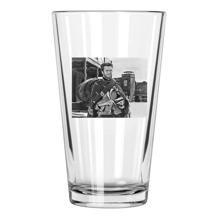 1964 Iconic Actor Clint Eastwood 'A Fistful Of Dollars' Pint Beer Drinking Glass