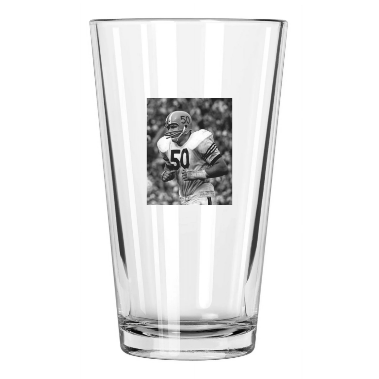 1964 Illinois Illini Dick Butkus Ncaa College Football Pint Beer Drinking Glass