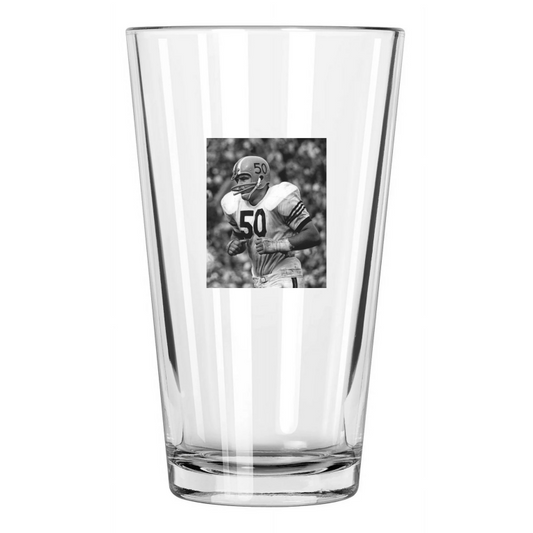 1964 Illinois Illini Dick Butkus Ncaa College Football Pint Beer Drinking Glass