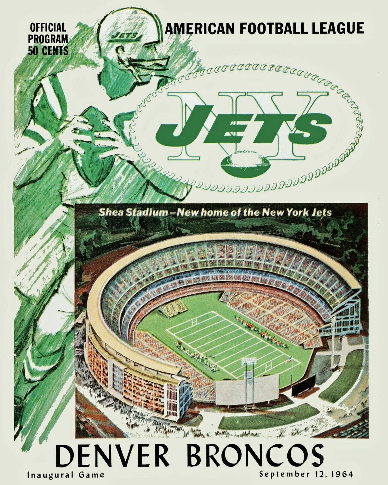 1964 Jets New York Jets Vs Boston Patriots Ny Football Afl 300 PCS Jigsaw Puzzle