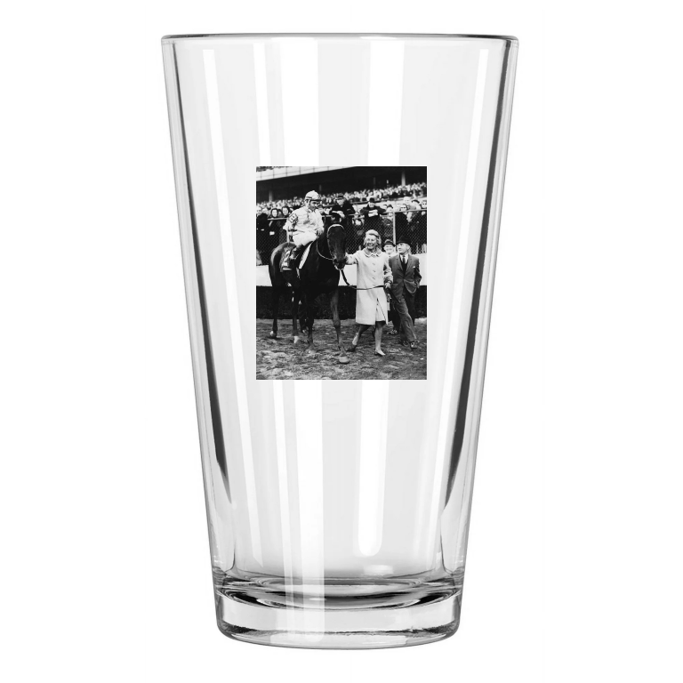1964 Jockey Club Gold Kelso Photo Belmont Park Pint Beer Drinking Glass