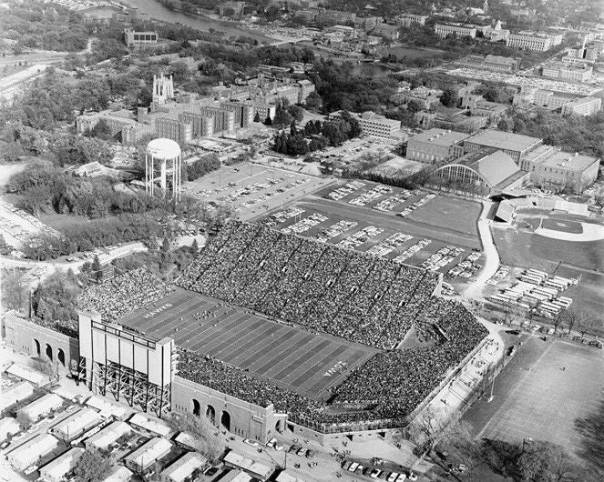 1964 Kinnick Iowa Stadium Glossy Photo Field Poster Iowa Hawkeyes Print