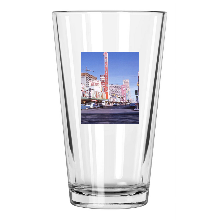 1964 Las Vegas Club Photo Casino Downtown Pint Beer Drinking Glass