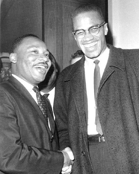 1964 Martin Luther King Jr And Malcolm X Glossy Photo Celebrity Print