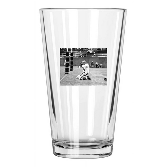 1964 New York Giants Ya Tittle Football Bloodied Shot! Pint Beer Drinking Glass