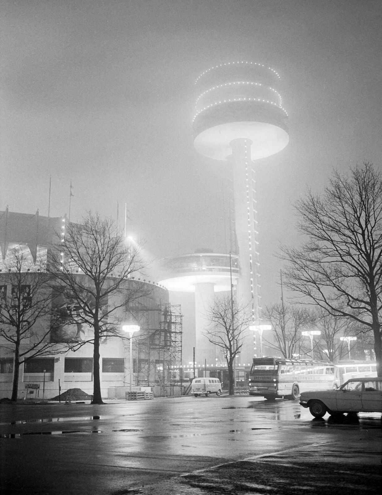 1964 New York World'S Fair Foggy Night Nyc Vintage Old Photo Reprint