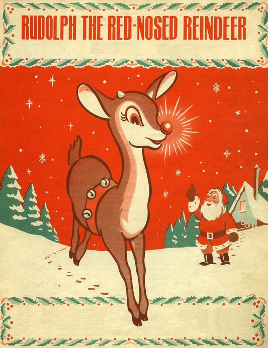 1964 Rudolph The Red Nosed Reindeer Poster Print Santa North Pole