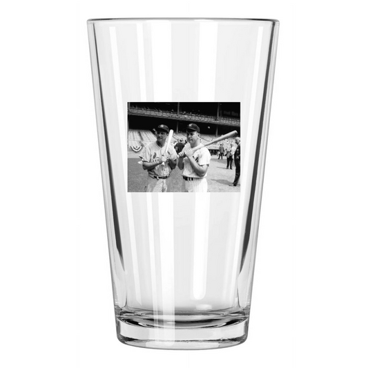 1964 Stan Musial And Mickey Mantle Yankees Stadium Pint Beer Drinking Glass