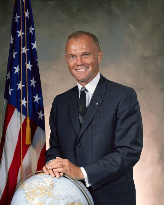 1964 Space Astronaut John Glenn Glossy Keychain Keychain Orbit Earth Print Nasa