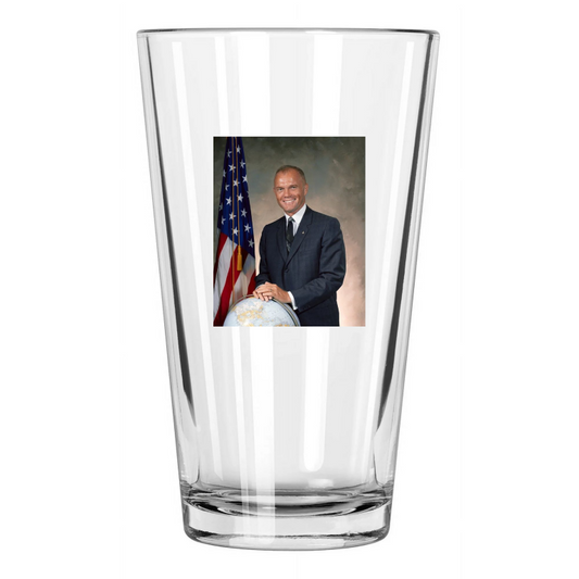 1964 Space Astronaut John Glenn Photo Orbit Earth Nasa Pint Beer Drinking Glass