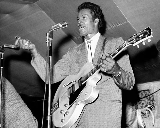 1965 Blues Singer Chuck Berry Glossy Photo Music Guitarist Print Poster