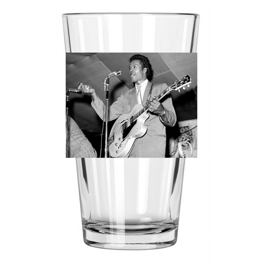 1965 Blues Singer Chuck Berry Photo Music Guitarist Pint Beer Drinking Glass